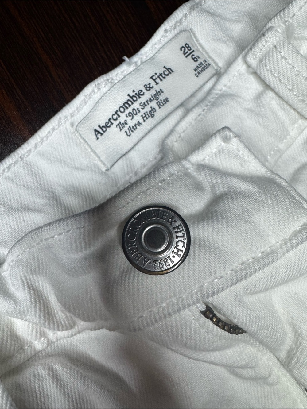 Abercrombie & Fitch White Ultra High Rise Jeans
